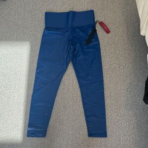 Carbon38 Crocodile Pattern Electric Blue High-Waisted Leggings